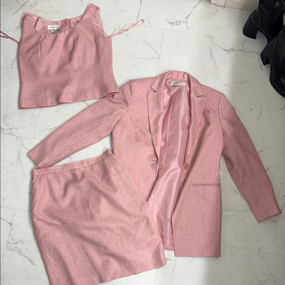 Jones New York Pink Blazer, Skirt, and Top Set